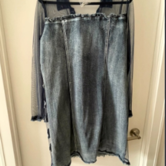 (NWOT) ADORE Raw Hem, Long line, Embellished Denim Jacket - Picture 3 of 7